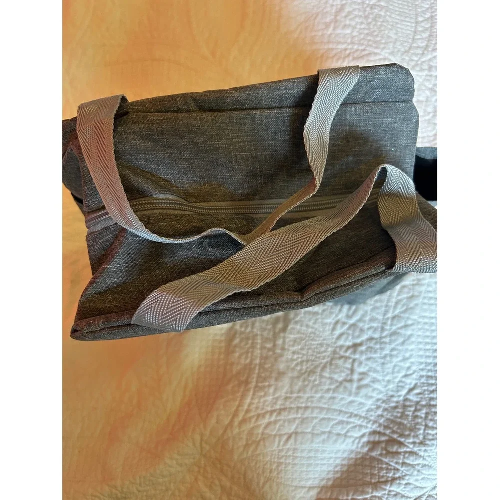 Brivilas Best Teacher Ever Insulated‎ Lunch Bag Gray Heathered Graphic Tote